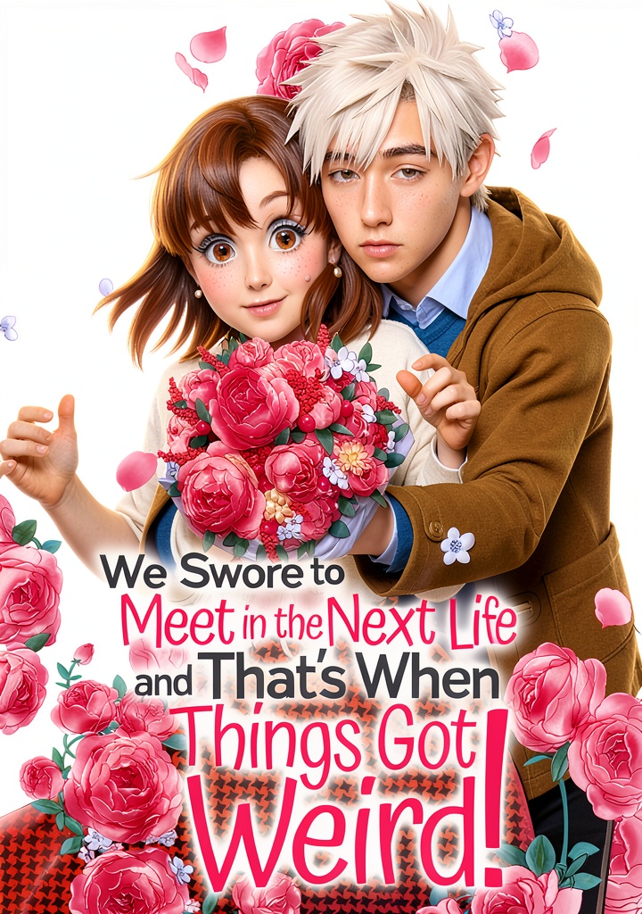 Unboxing We Swore to Meet in the Next Life comic on a wooden desk