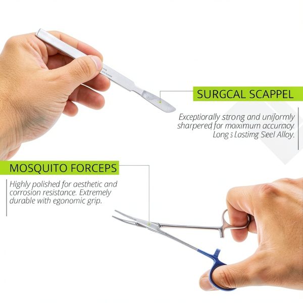 Dissection Kit 20Pcs by Surgical Design Steel Scalpel Kit Students-1
