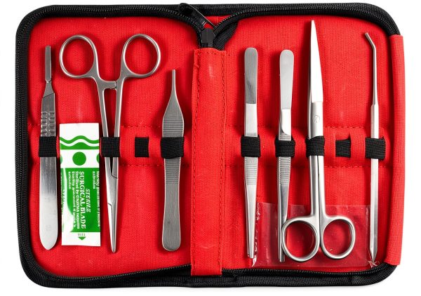 Veterinary Dissection Kit DR Instruments Stainless Steel Zippered Case-0