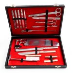 PSM® Post Mortem Instrument Set/Autopsy/Dissection Kit Anatomy 19Pcs Wooden Box-0