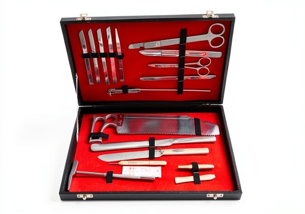PSM® Post Mortem Instrument Set/Autopsy/Dissection Kit Anatomy 19Pcs Wooden Box-0