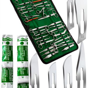 Premium ARTLAB 157 Pieces Instruments Kit Veterinary Scissors Forceps Needle Holders Scalpel Handle, Stainless Steel Instruments kit with Carrying case-0