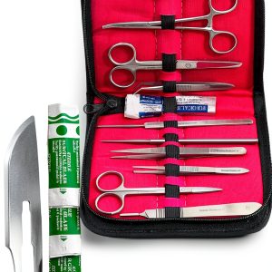 Dissecting German Kit Of 12 Pcs Scissors Forceps Probe Blades Needle Etc Cynamed-0