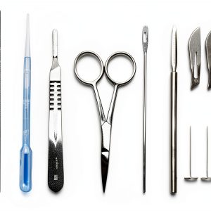 18 Piece Dissecting Kit Including Scissors, Forceps, Scalpel, and Probe in Disposable Plastic Bag for Anatomy Lab, Biology, Medical Students, and General Dissection-0