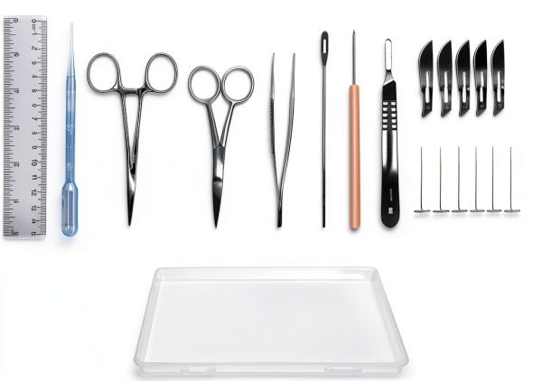 Deluxe Dissecting Set 20 Piece Dunrite Instruments Kit Plastic Case-0